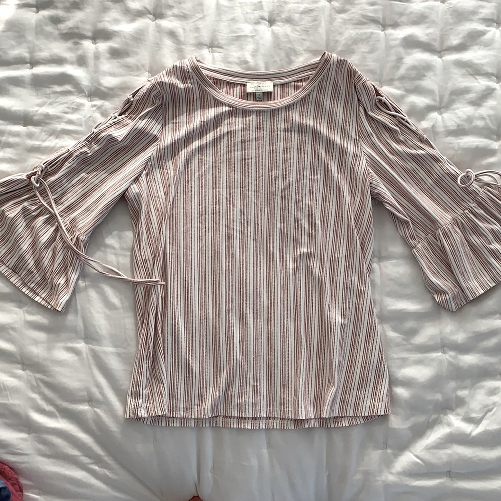 Lucky Brand Pink Striped Blouse